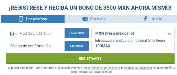 ¿Cómo registrarse en 1xBet México?